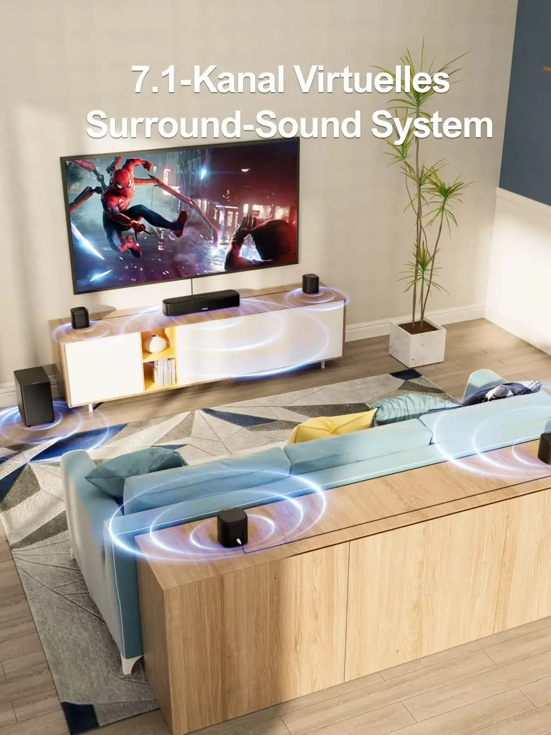 ULTIMEA 7.1-Kanal Soundbar für TV mit virtuellem Surround Sound, Heimkino System for Tv, App-Steuerung