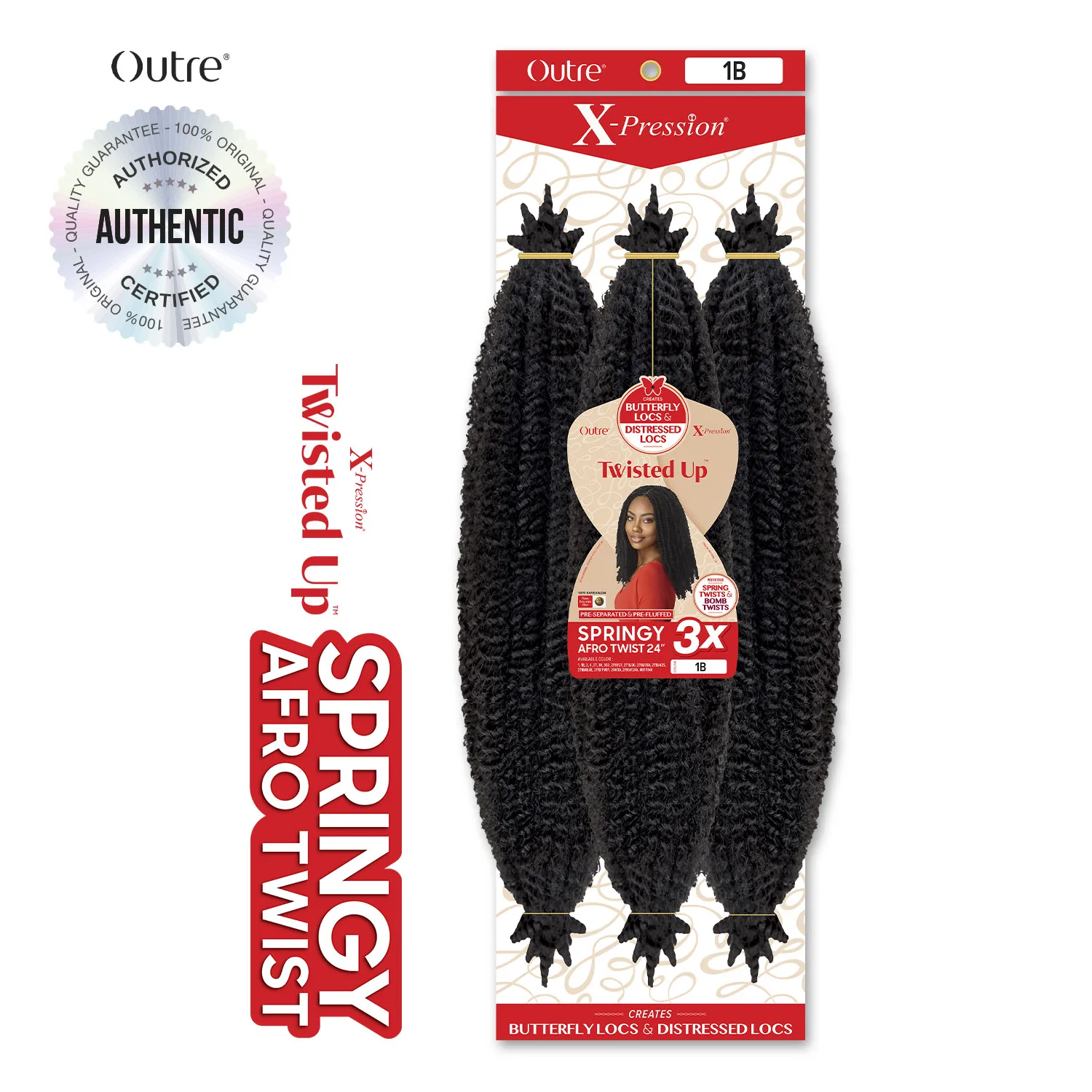 Outre szydełkowe warkocze X-Pression skręcone 3X sprężysty Afro Twist 24 