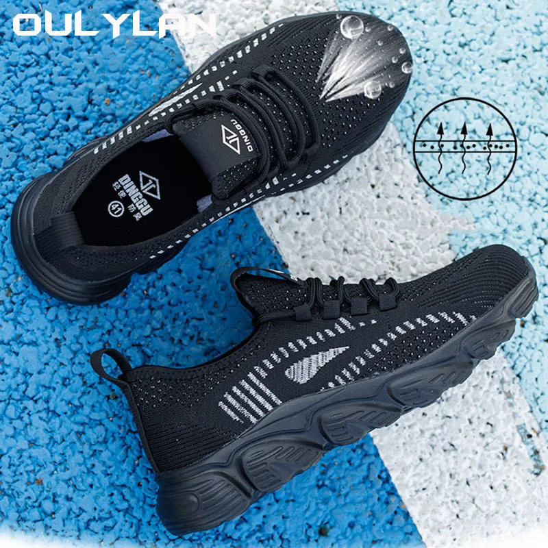 

Summer Steel Toe Protection Work Shoes Men's Breathable Flying Woven Anti Impact Anti Puncture safety Shoes in Anti Slip