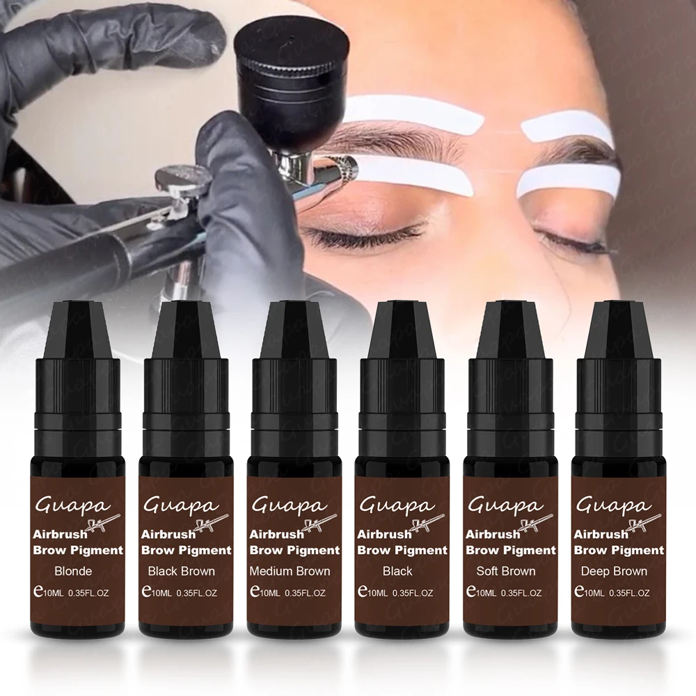 10ml Eyebrow Tint Airbrush Brow Pigment Liquid Hybrid Brow Dye with Multiple Color Options for Perfectly Defined Brows