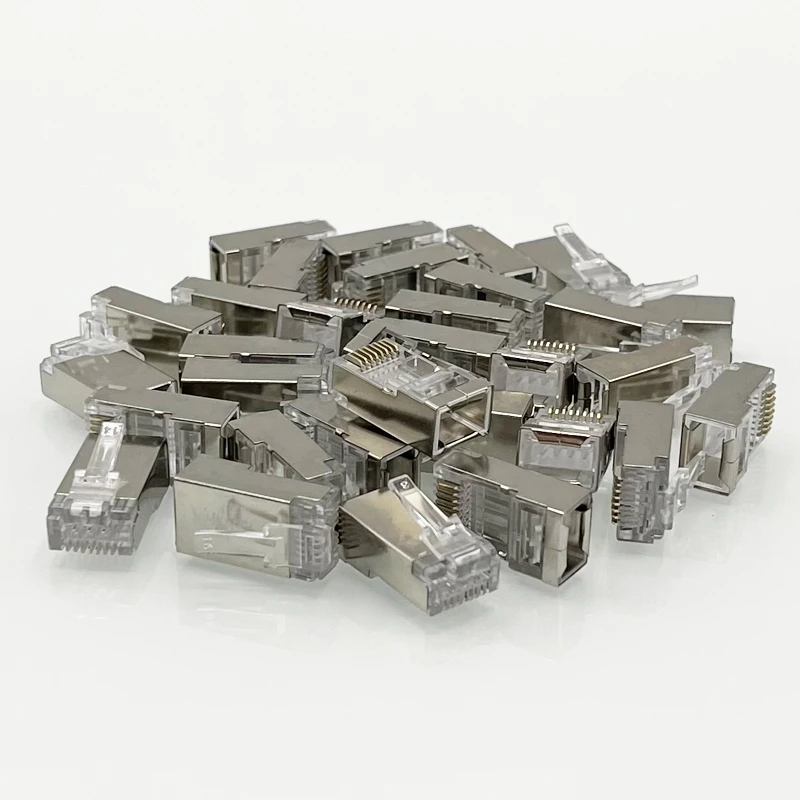 COMNEN RJ45 Cat5/6/6A Pass Through-Steckverbinder Modularstecker, EZ-zu-Crimp-Modularstecker für solides oder verseiltes UTP-Netzwerkkabel – Detail 8