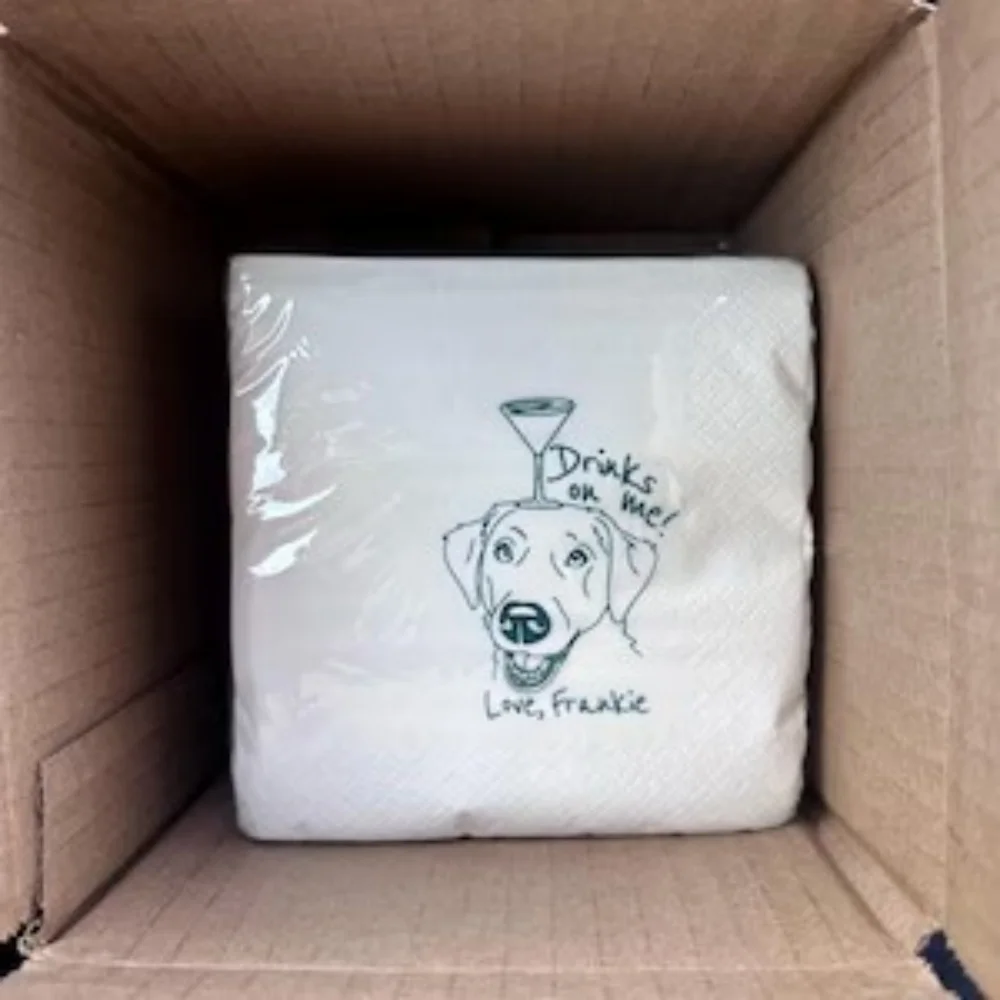 50pcs Dog Cocktail Napkins | Cute Illustrated Wedding & Party Decor | Engagement, Bridal Shower, Rehearsal Dinner