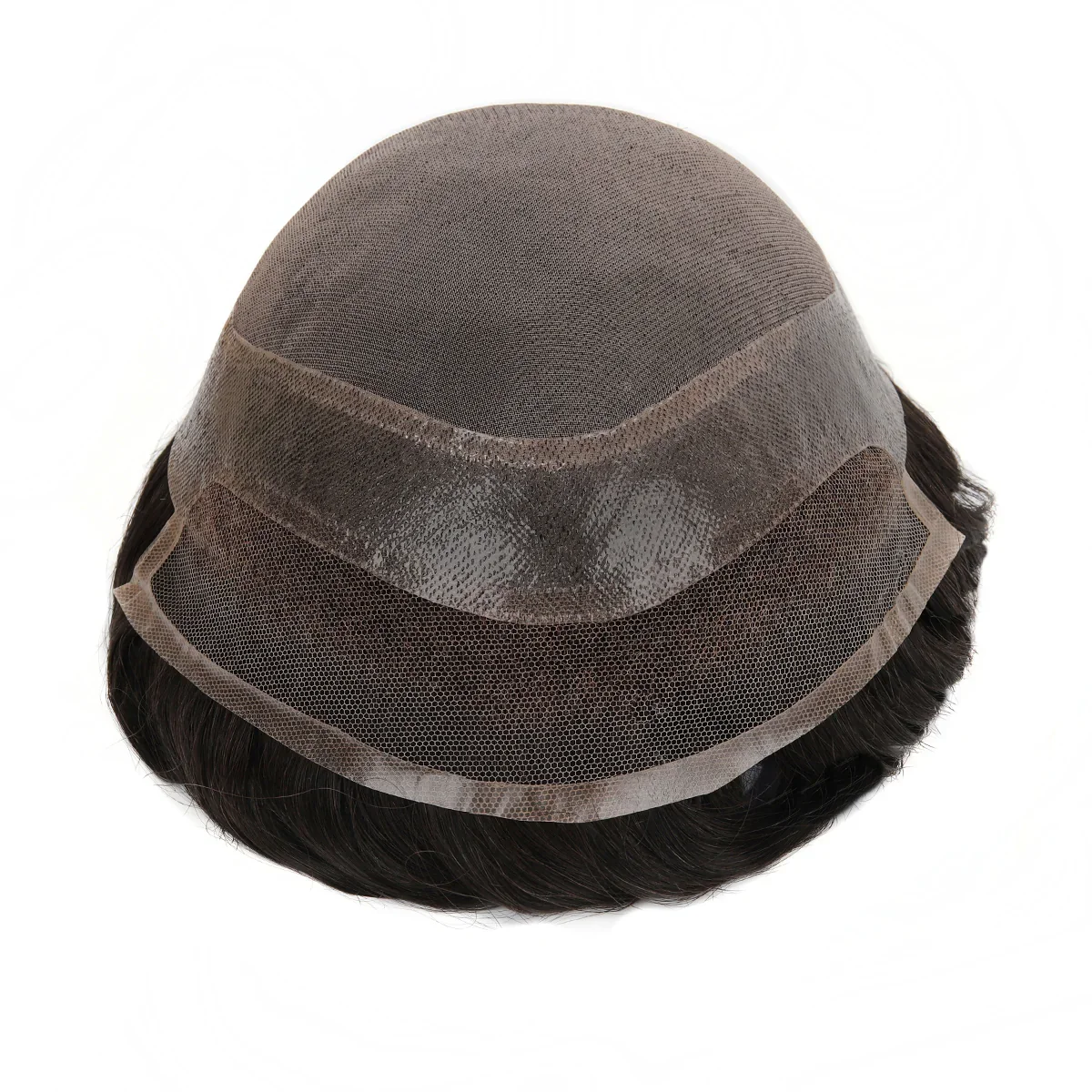 TUM01 خصلات شعر هجينة للرجال مونو توب، جلد ودانتيل أمامي 130% كثافة شعر بشري هندي ريمي شعر مستعار للرجال #5