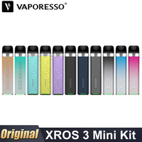 Original Vaporesso XROS 3 Mini Kit Vape 1000mAh Battery 2ml XROS Pod Cartridge MTL to RDL Vaporizer Electronic Cigarette