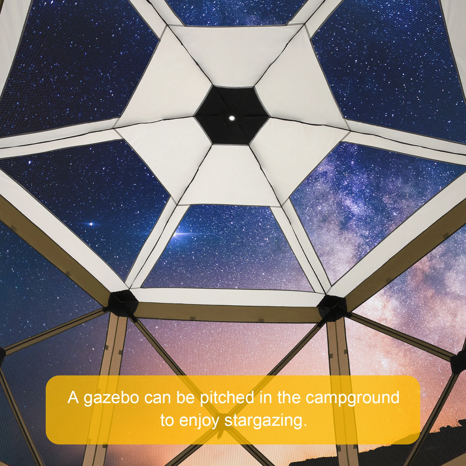 خيمة منزلية بشاشة منبثقة 12 × 12 قدم للتخييم، مظلة شرفة مراقبة النجوم الفورية في الهواء الطلق مع مظلة، شبكة البعوض