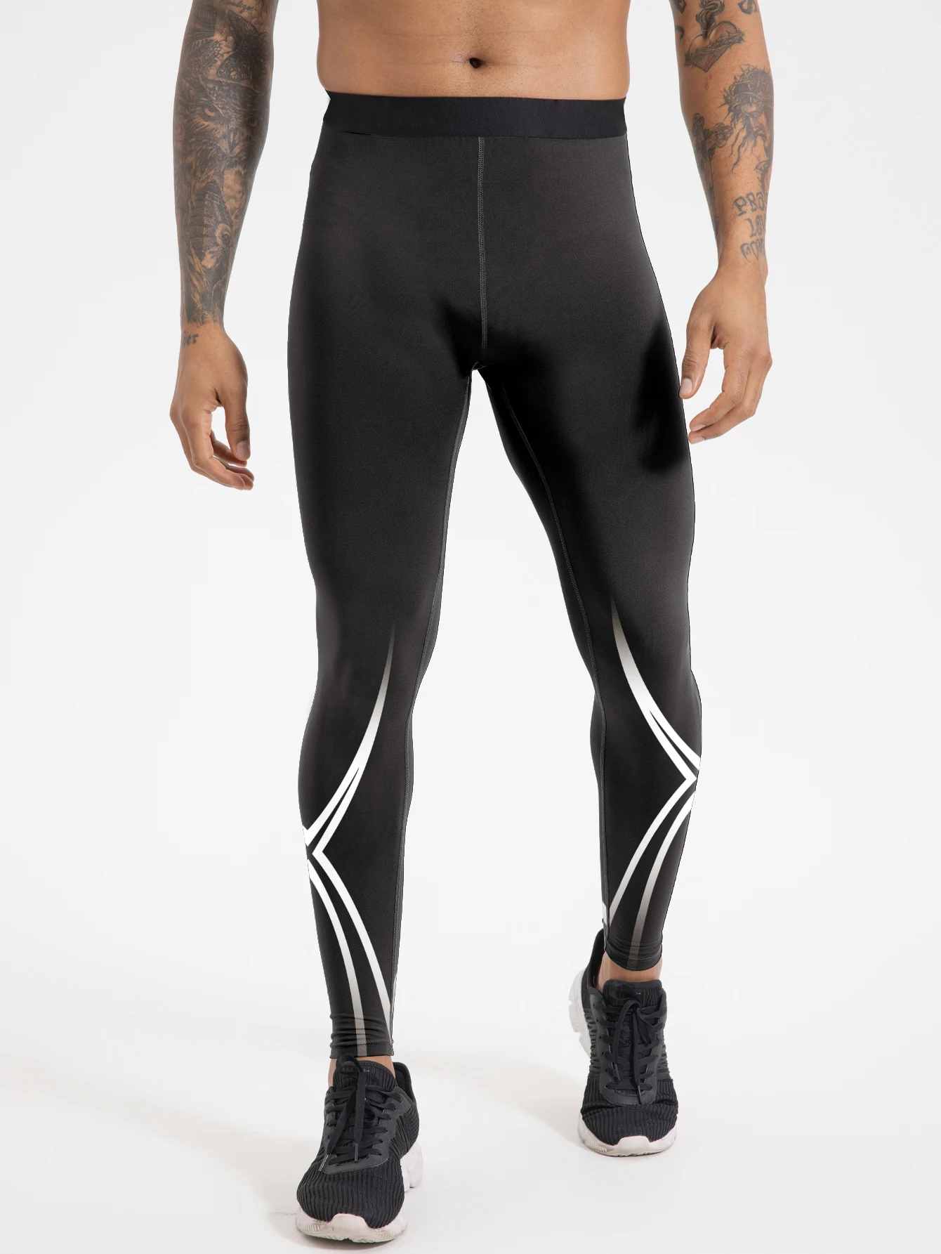 سراويل اللياقة البدنية مع ملصقات مطبوعة للتدريب، سريعة الجفاف، مسامية، ماصة للعرق، وسراويل جري مرنة #5