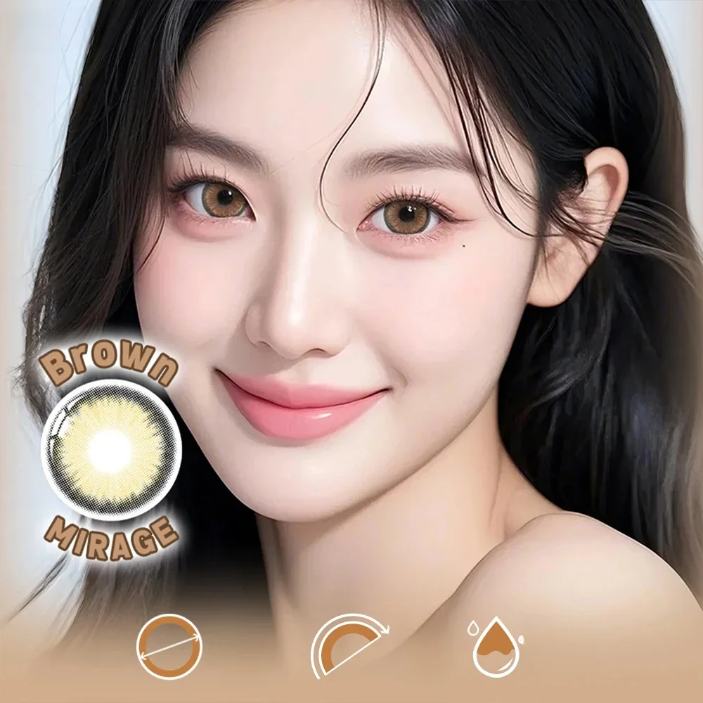 UYAAI liquidation vente-5.00 degrés couleur myopie lentille de Contact vert grands yeux 14.5mm lentille bleue lentille marron lentille de Contact colorée