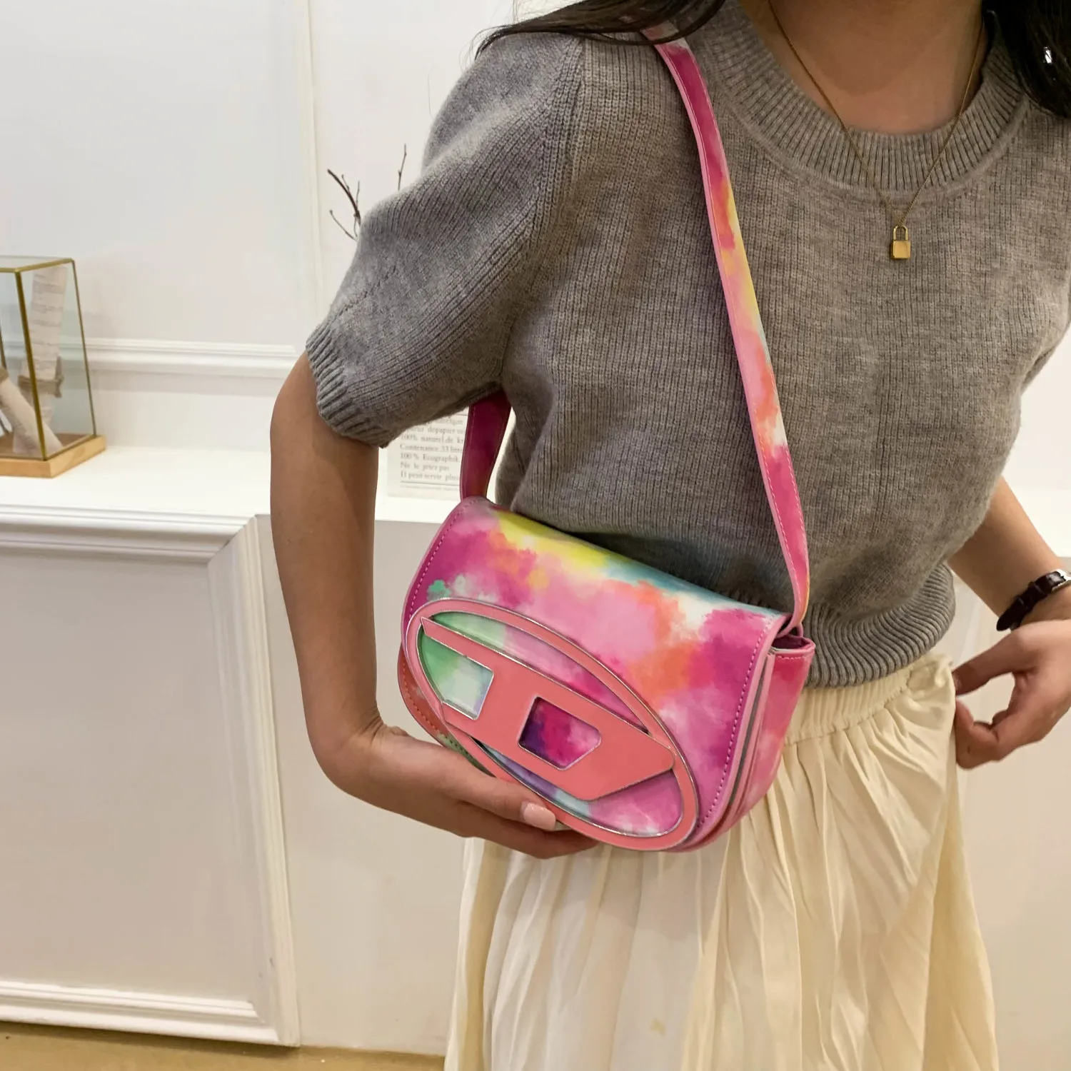 Diésel-bolso de hombro ligero para mujer, bolsa Dingdang de lujo, a la moda, 2025