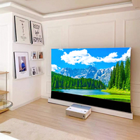100‘’120 inch Anti-light Rejecting Motorized Electric Tab Tension Floor Rising Projector Screen for AWOL LTV 3500 Pro Projector