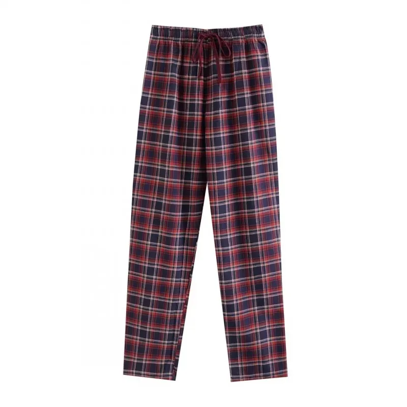 Plaid Design Spring Autumn Sleeping Pants for Women Cotton Flannel Long Trousers Homewear Lounge Wear Pajama Pants Pyjama Femme