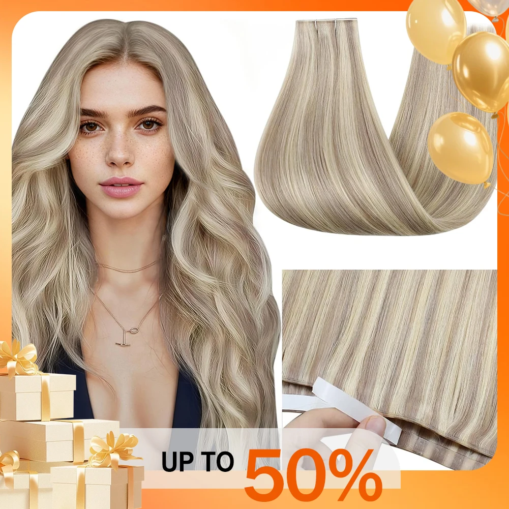 

[NEW] Ugeat Remy Tape in Extensions Genius Human Hair Weft Pu Tape in Hair Extensions One Piece for Daily Office Look 50G