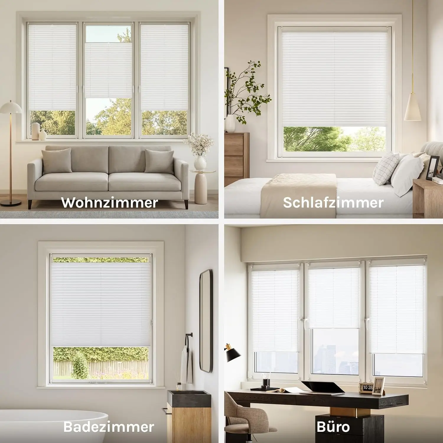 WOLTU Plissee-Rollo Klemmfix ohne Bohren, faltbar, Easyfix, geklemmtes Rollo, blickdichter Sichtschutz für Fenster und Türen – Detail 10