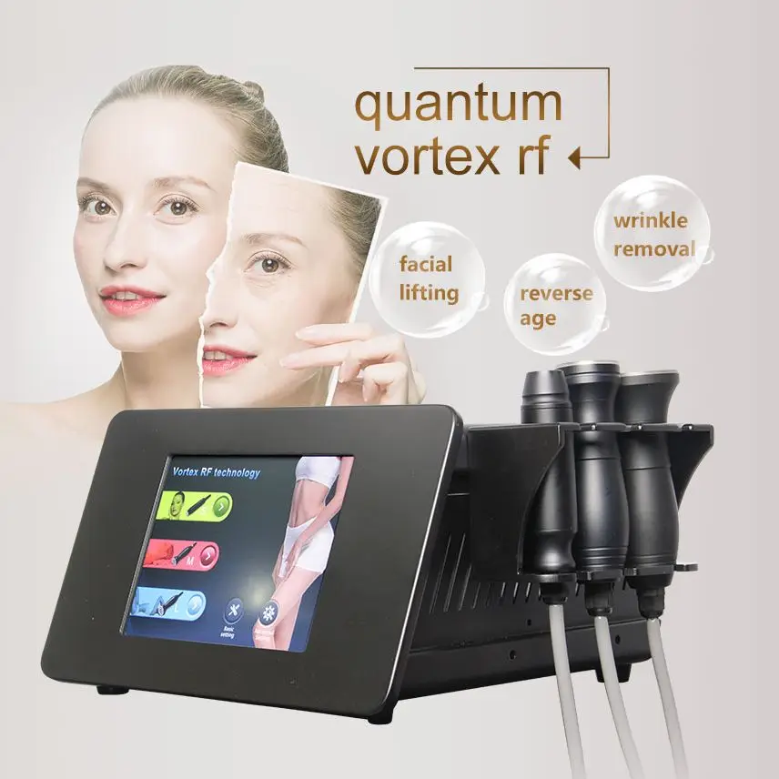 

Multifunctional Quantum Vortex RF Facial Machine with 3 Handles Skin Tightening Anti-aging Wrinkle Removal Body Shape Device