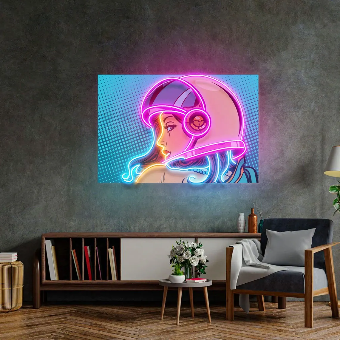 

Astronaut Girl Led Neon Sign Acrylic Artwork Wall Art Decor Sign Up Home Decor Cool Girls Game Room Living Room Children Gift