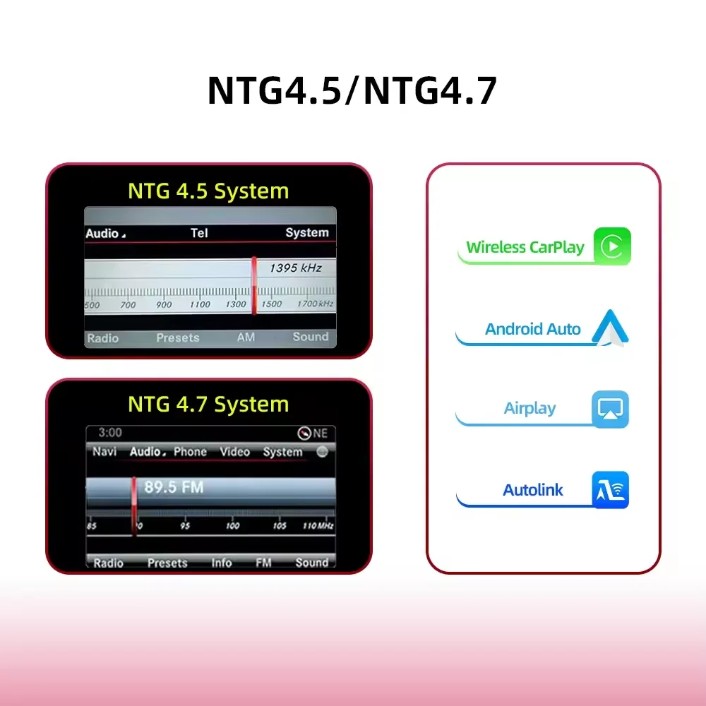 Draadloze CarPlay Android Auto Module Voor Mercedes Benz ML GL W166 X166 2011 2012 2013 2014 2015 NTG4.5 NTG4.7 Met BT AUX Module
