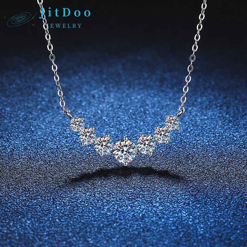 

Ожерелье JitDoo Moissanite для женщин, свадебные ювелирные изделия с сертификатами, ожерелье из стерлингового серебра 925 пробы с покрытием из 18-каратного белого золота