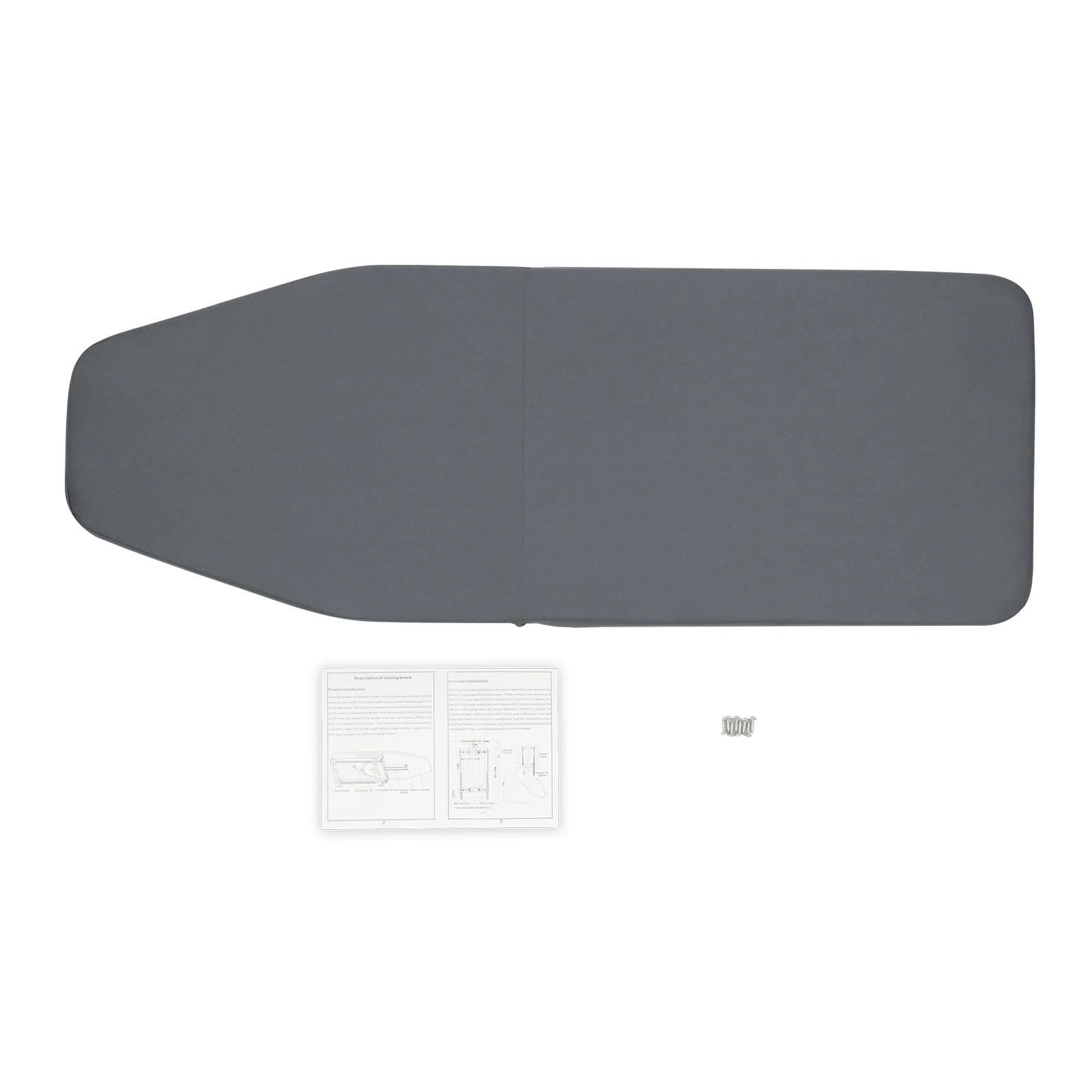 

180° Rotation Foldable Ironing Board with Quiet Track and Cabinet Mount Removable Cover for Home Laundry Rooms