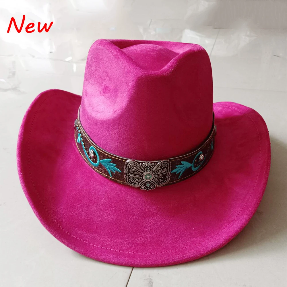 Suede big water drop cowboy hat 23 colors small brim top hat unisex suede jazz hat western cowboy hat ковбойская шляпа