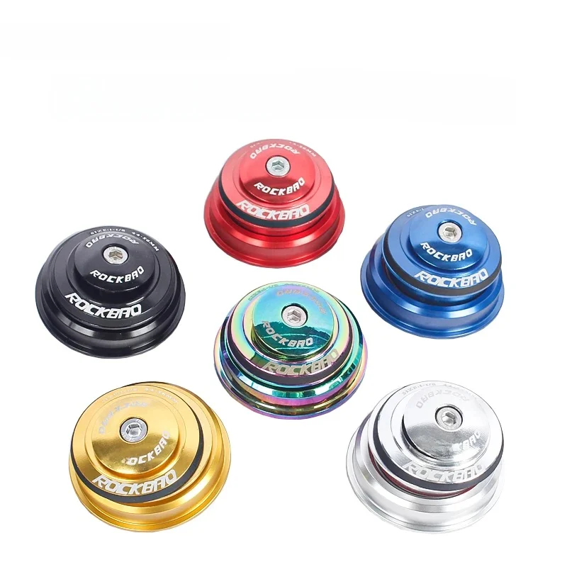 AliExpress NONE ROCKBAO MTB Bike Road Bicycle Headset 44mm 55mm 56mm 2 Bearing CNC 1 1/8-1 1/2" Tapered 28.6 Straight Tube fork Internal Headset