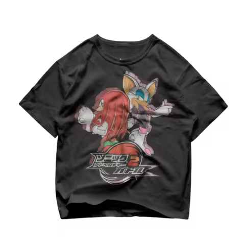 100% Cotton Hedgehog Japanese shirt Sonic Adventure T-Shirt Unisex Vintage Graphic Tees Gothic Grunge Y2k Emo Scene Amity