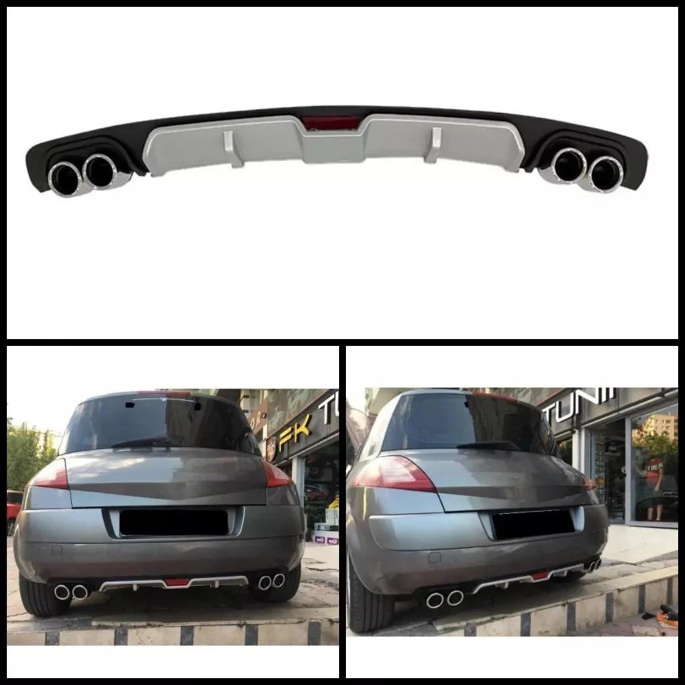 Black ABS Plastic Car-Styling Spoiler Deflector Body Kit Splitter Lip Car Rear Bumper Diffuser For Renault Megane 2 Hatchback