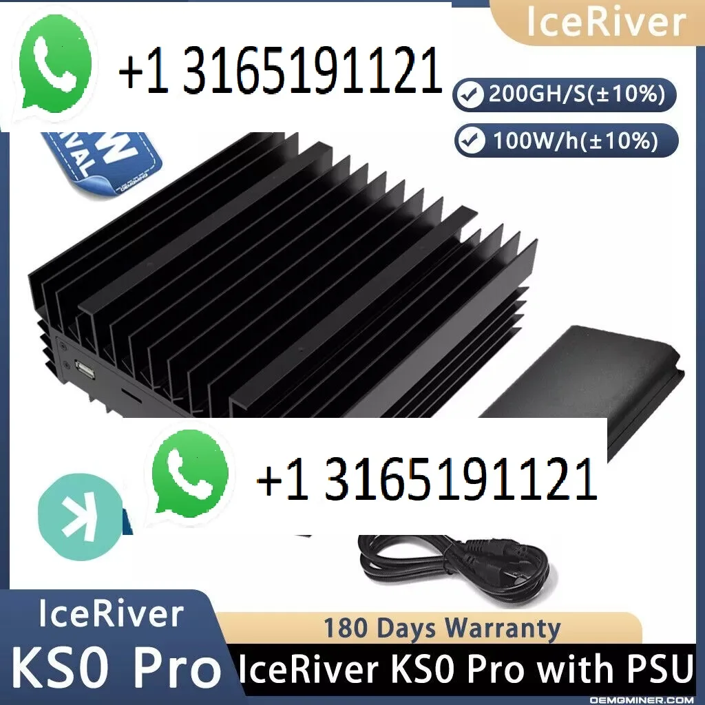 S. ¡Compra 5 y obtén 3 gratis! IceRiver KS0 PRO Kaspa miner 200 GH/S 100W y PSU