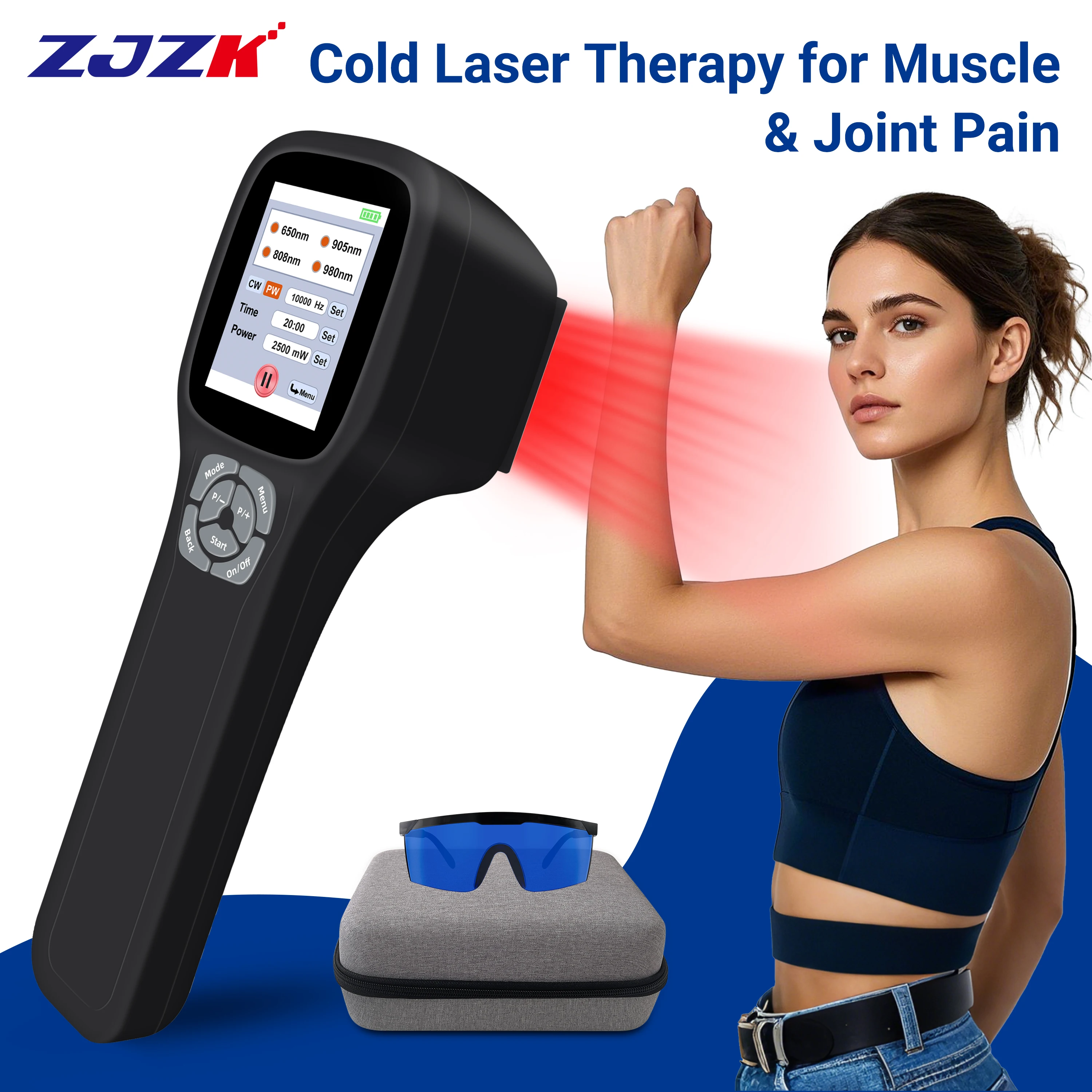

ZJZK Laser Therapy For Hip Pai Treatment For Pain 650nm 808nm 905nm 980nm High Level Laser Therapy Gynecological Inflammation