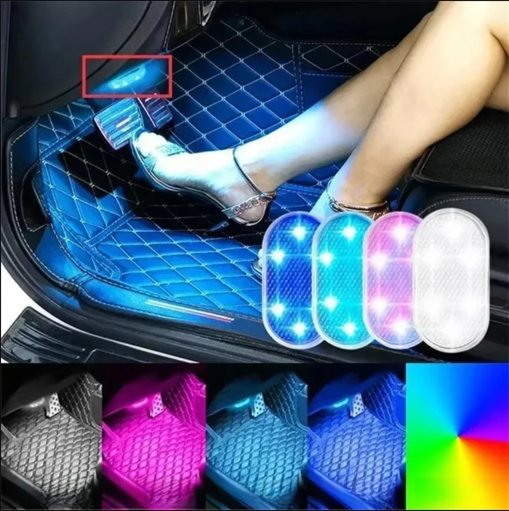 Wireless Led Lights for Car Interior, Car Led Lights Interior, USB Rechargeable Automotive Neon Accent Light Decorative Lamps