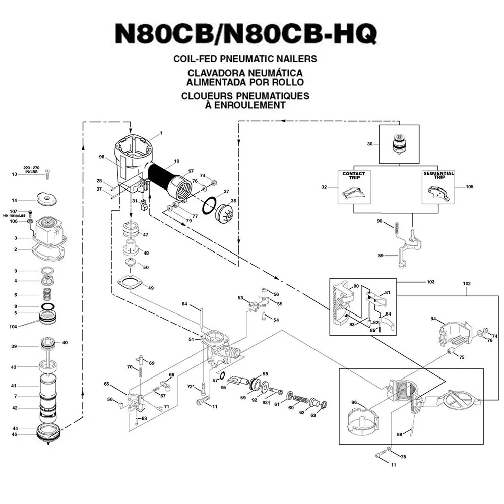 

Запчасти для пневматического гвоздезабивателя N80CB, комплектующие для пневматического пистолета для гвоздей, пневматический инструмент