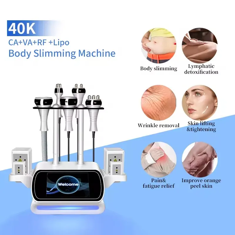

Professional 6 in 1 40K Cavitation Radiofrecuencia Vacuum RF Skin Tightening Lipocavitation Machine for Face and Body