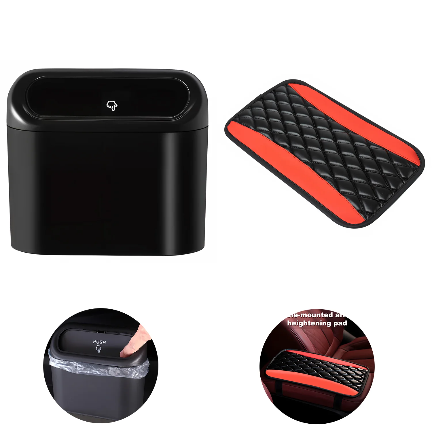 Car Trash Can With Lid & Car Garbage Can, Trash Can For Back Seat, Portable Hanging Mini Car Trash Cancar, For Auto Office Bedro