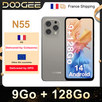 Doogee-smartphone N55, Android 14, 9 GB, 4 GB, 5 GB, 128 Go, Qualified Recognition Unlocking screen IPS 90Hz