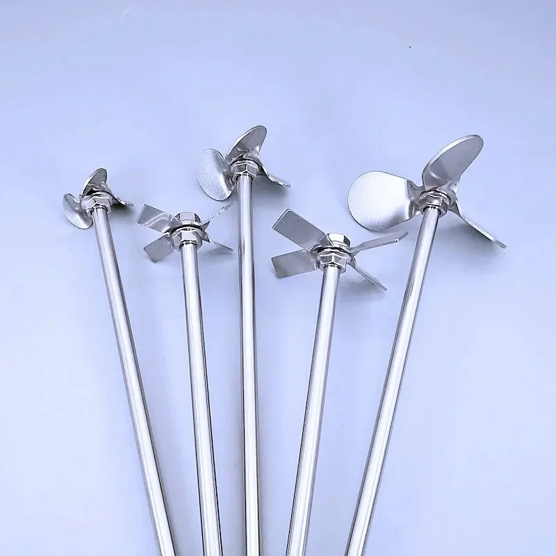 1 zestaw 40 mm-120 mm 45 °   Łopatka mieszająca ze stali nierdzewnej z trzema liśćmi/krzyżowanymi liśćmi do sprzętu laboratoryjnego — zdjęcie produktu 7