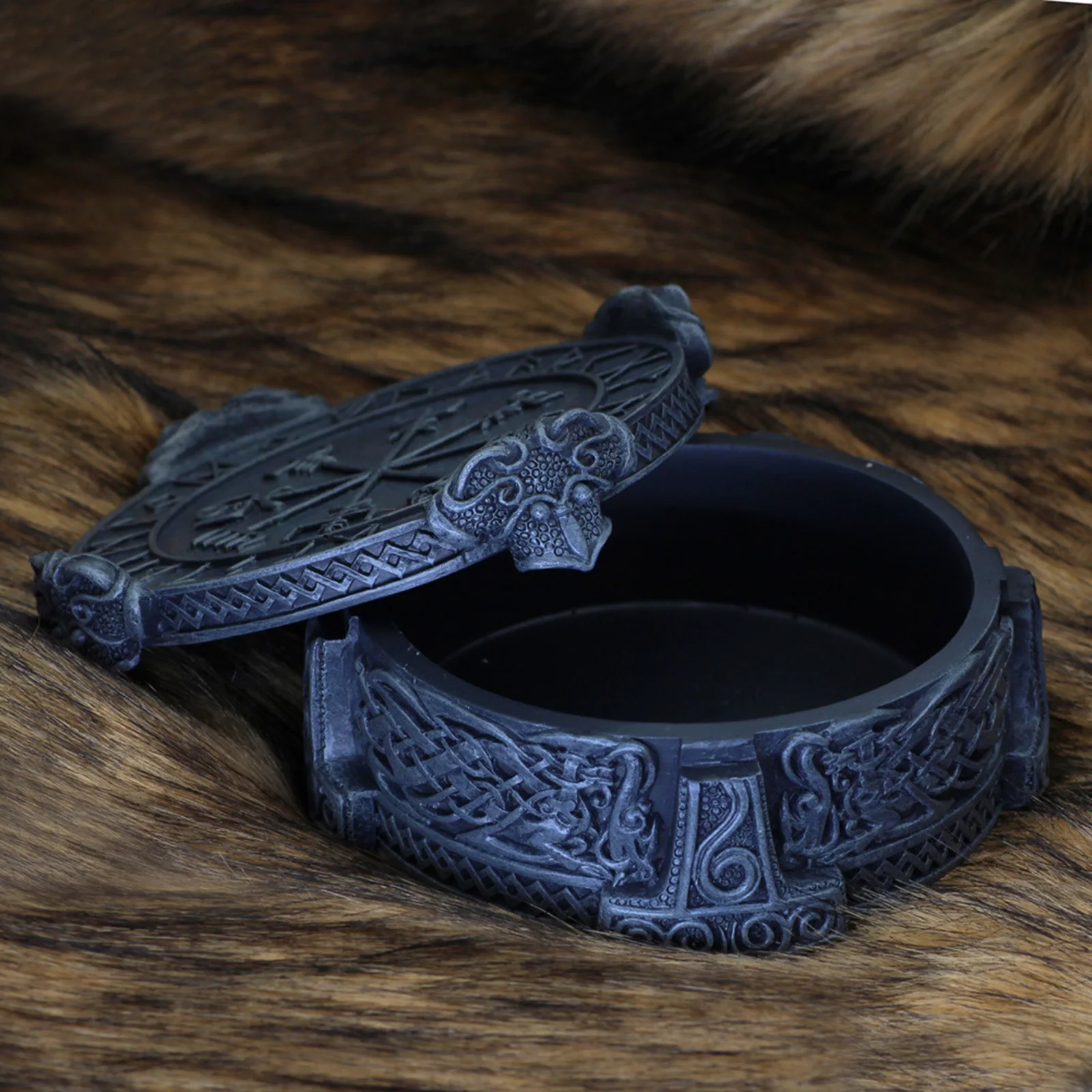 Norse Viking Keepsake Box Earring Organizer Jewelry Storage Box for Gift Home Decor Collectible Figurine Necklaces Earrings