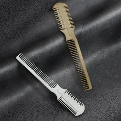 Hair Cutter Comb with Razor Blades Salon Barber Comb Split End Hair Trimmer Styler for Thin & Thick Hair Wide Tooth Styling Tool