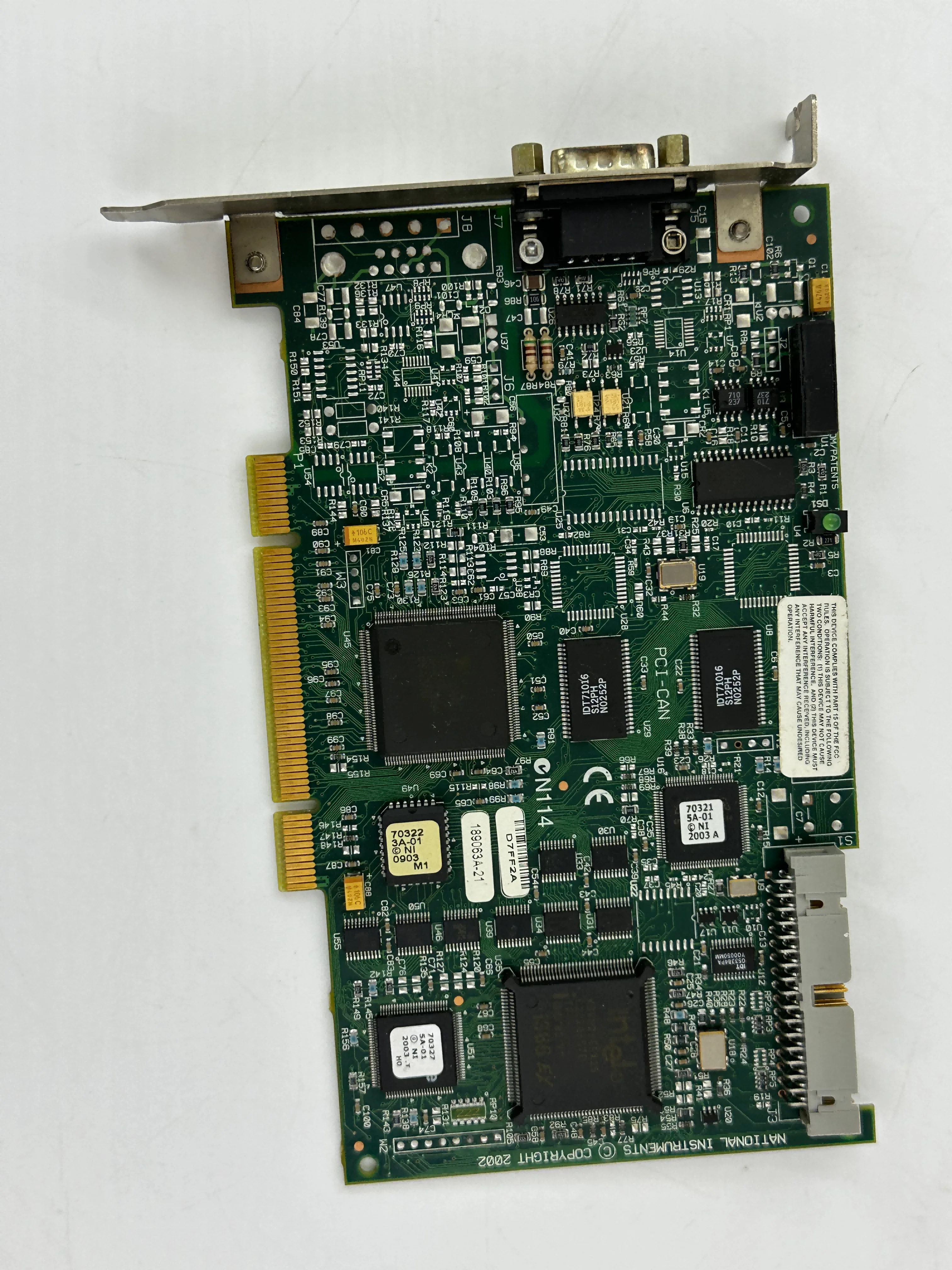 National Instruments NI PCI-CAN 2-Port High Speed Interface 189063C-02 Card