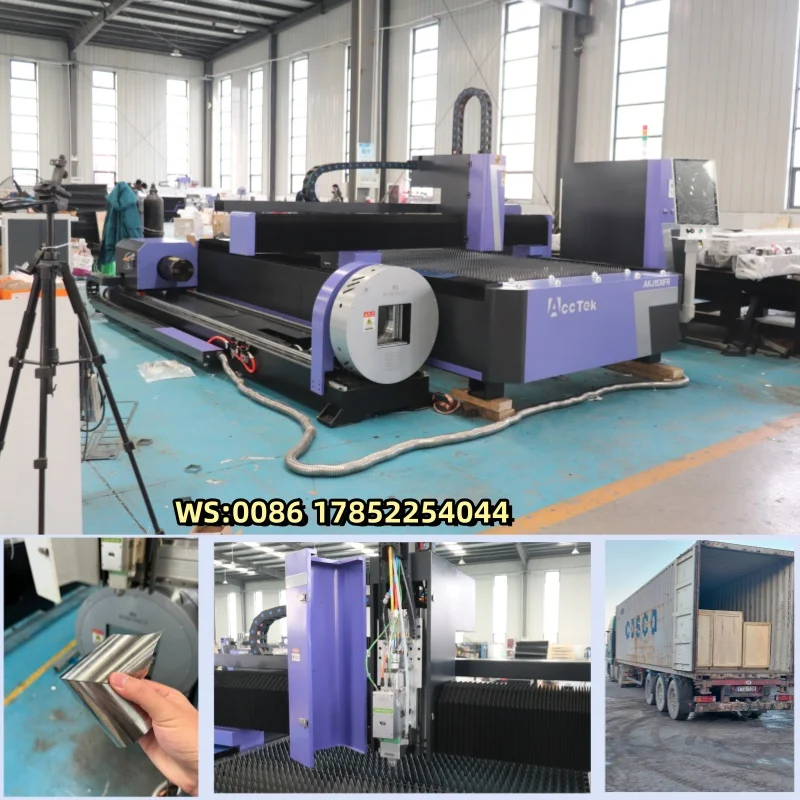 Fibra Laser Cutting Machine, para chapas metálicas e Pipeline, China Factory, 3000W