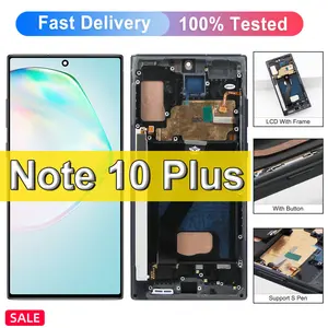 Bilashmart TFT Note 10 Plus Display Screen Samsung Galaxy Note10+ N975F N975F/DS Lcd Display Touch Screen Assembly with Frame Parts
