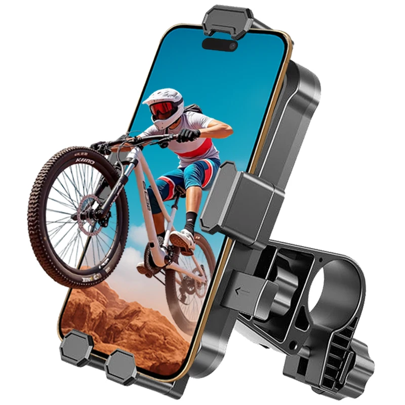 

Bike Phone Mount Holder, Motorcycle Phone Mount, 3rd-Gen Anti Vibration for Scooter, E-Bicycle, Durable Phone Holder Handlebar