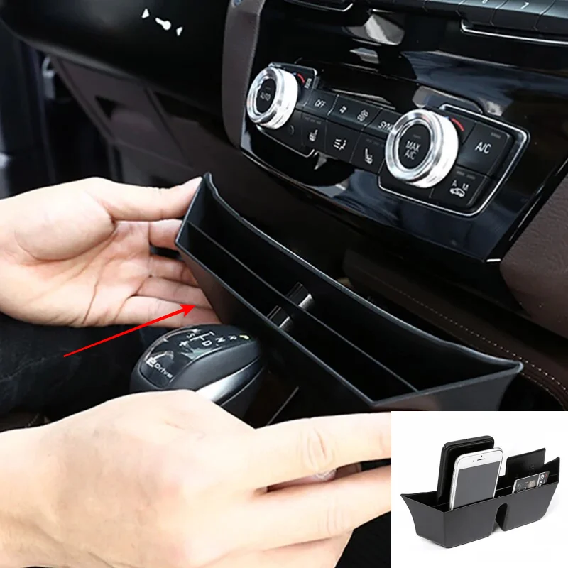 

Car Center Console Storage Box Stowing Tidying Sticker for BMW X1 F48 2016-2018 Car Interior Accessories Decoration