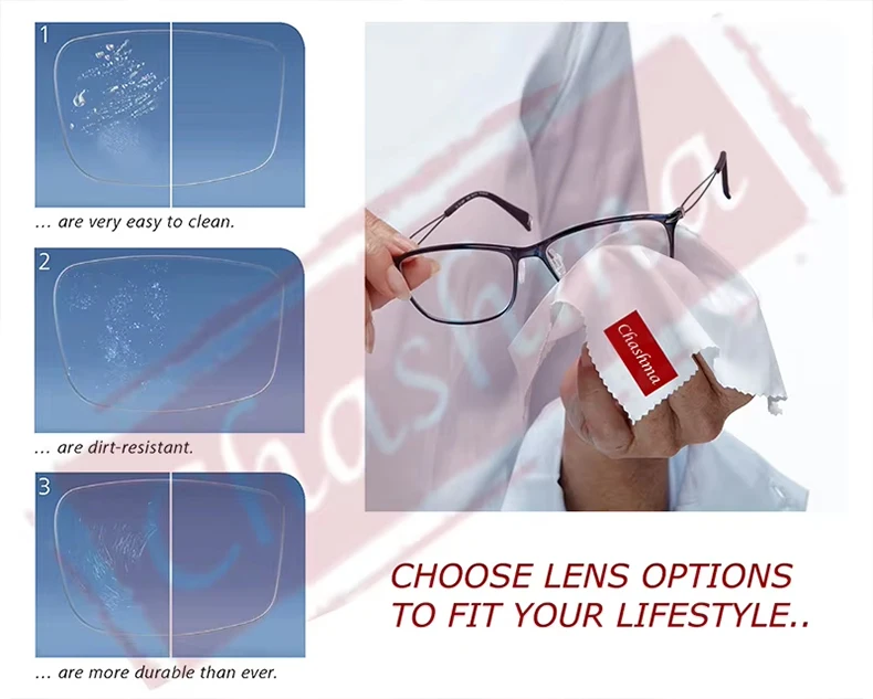 Chashma Brand Myopia and Reading 1.61 Index M 8 Clear Lens Eyes Optical Glasses Custom Make Prescription Colored Lenses