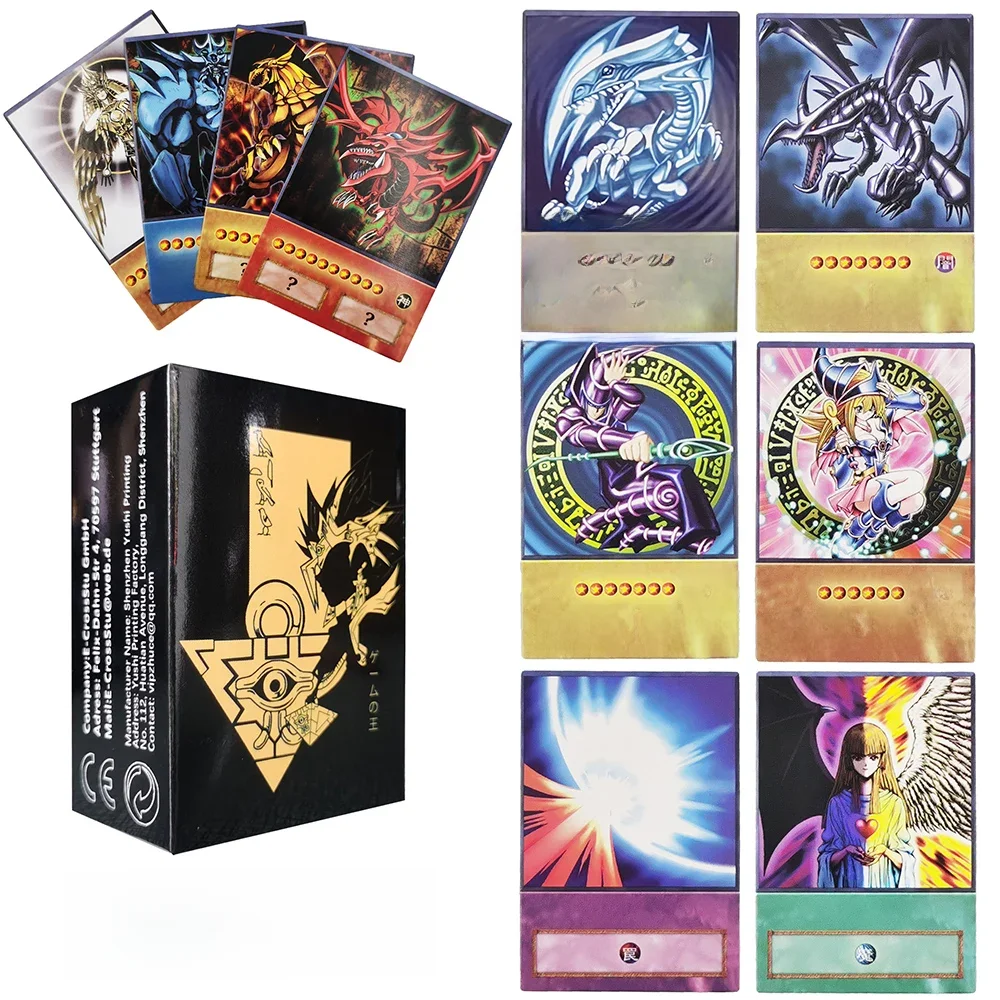 100 Stück Yu-Gi-Oh Anime-Stil Karten Blaue Augen Dunkler Magier Exodia Obelisk Slifer Ra Yugioh DM Klassische Proxy DIY Karte Kinder Geschenk