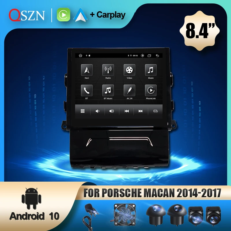 

QSZN 8.4'' Car Radio For Porsche Macan 2014 - 2017 6+128G Navigation 4G GPS Carplay Auto Android 10 Head Unit PCM 3.1 PCM 4.1