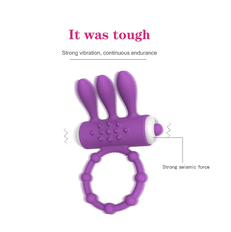 Vibrator Cock Ring Rabbit Vibrating Penis Ring for Man Delay Ejaculation Clit Stimulation Intimate Sex Toys for Couple Rings 18+