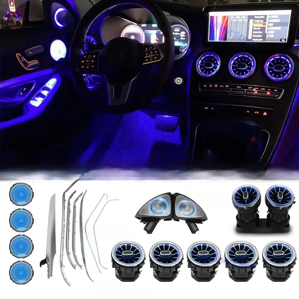 Listwa dekoracyjna światła otoczenia do Mercedes Benz C GLC Class Coupe W205 C43 C63s X253 GLC 43 LED Wylot powietrza Dysza turbiny — zdjęcie 2