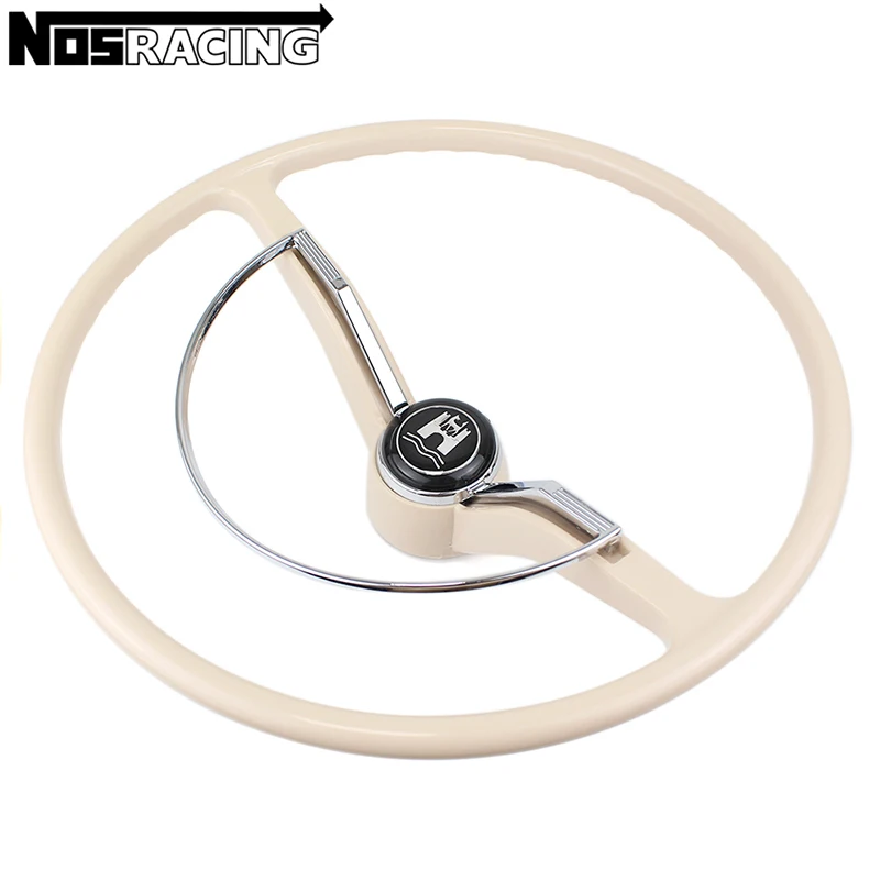 Classic Steering Wheel Vintage Ivory White 400mm Deep Dish For Volkswagen Beetle VW Bug Karmann Ghia Type 3 1962-1971