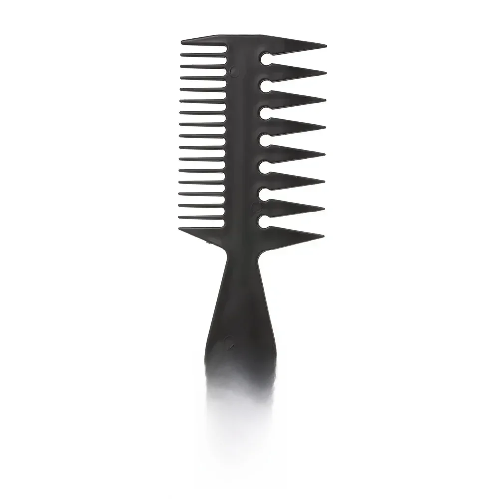 Drie-in-één plastic exfoliërende kam met brede tanden, antistatisch herenhaarstylingtool, speciaal voor pruiken van echt haar - afbeelding 2