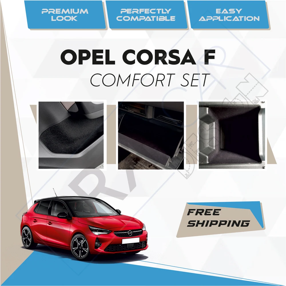 Opel Corsa F-Ready Fabric Coating In-Car Accessory Self-Adhesive Insulation Effective Coating Set