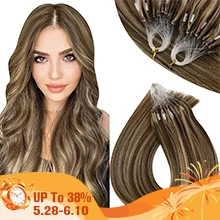 VeSunny-Remy Micro Loop extensões de cabelo humano, Micro grânulos, sedosos, macios, anel, 50g, 1g por Strand