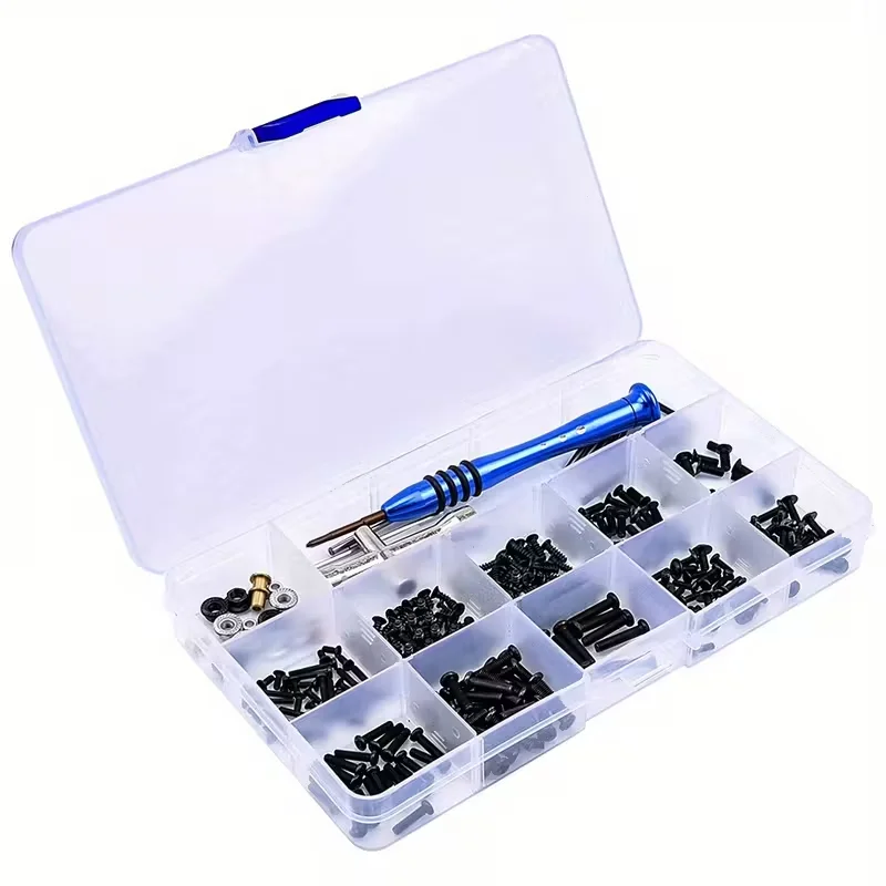 316pcs RC Car Tool Kit Set with M2 M2.5 M3 Screws, Nut, Wrench - Repair Supplies for WLtoys 1/14 144001 RC Car Accessories